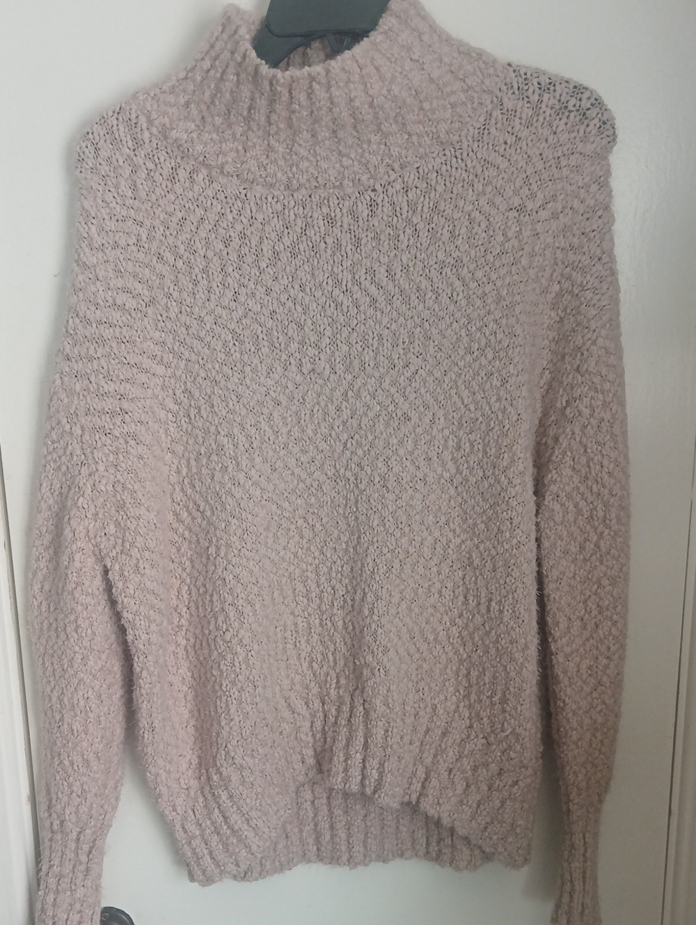 Cynthia Rowley Chenille Mock Neck Sweater Pink Medium